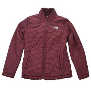 The North Face Mossbud Swirl Reversible Jacket Women's Small Burgundy (Stains)